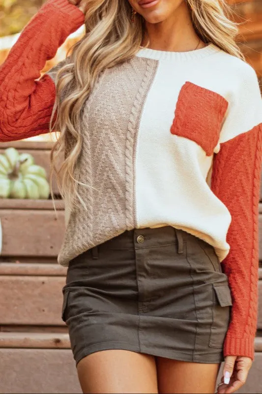 Colorblock Patch Pocket Sweater sold by Charming Charlie product image thumbnail 4