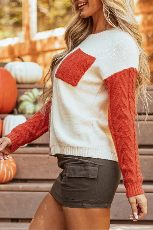 Colorblock Patch Pocket Sweater sold by Charming Charlie product image thumbnail 3