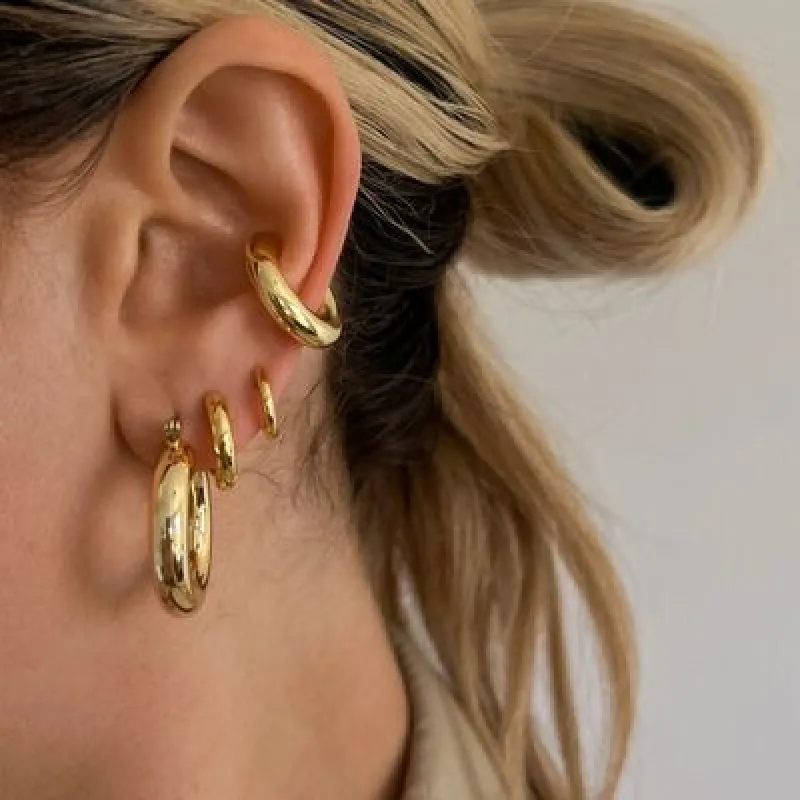 Stainless Steel Letter C Shape Clip On Earrings sold by Charming Charlie