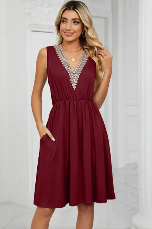 Pocketed V-Neck Wide Strap Dress sold by Charming Charlie