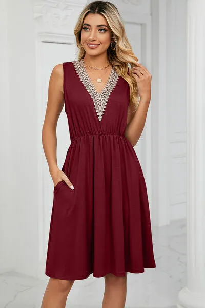 Pocketed V-Neck Wide Strap Dress sold by Charming Charlie