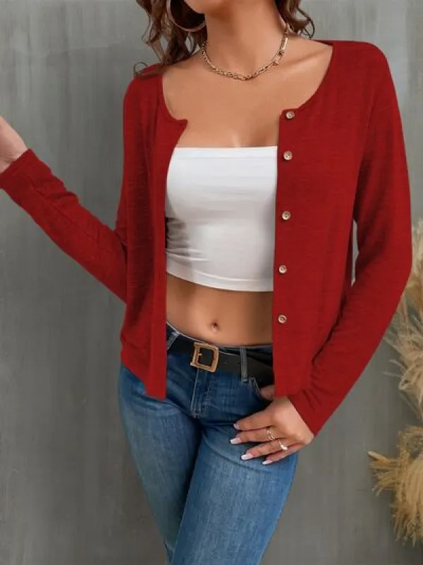 Button Up Long Sleeve Cardigan sold by Charming Charlie