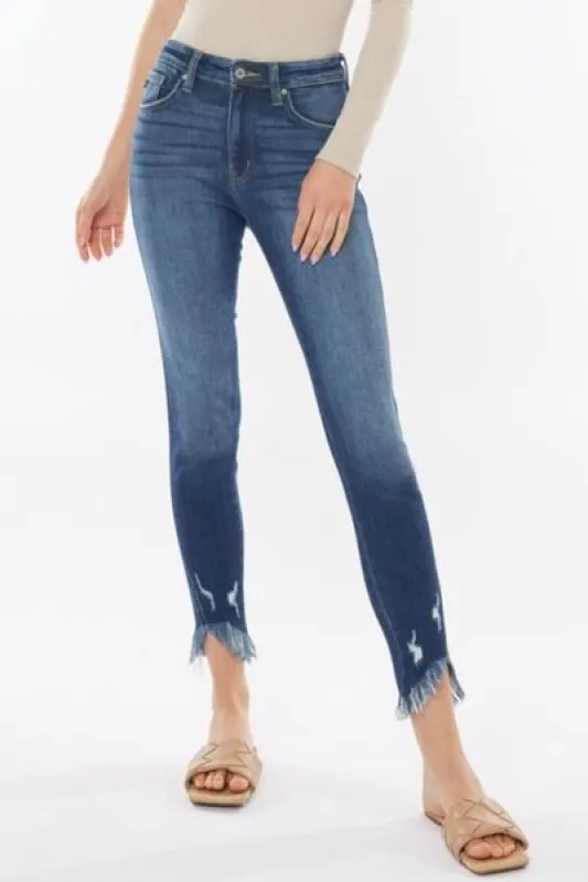 Kancan Raw Hem High Waist Cropped Jeans sold by Charming Charlie