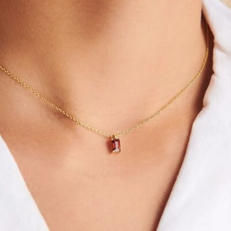 Titanium Steel Inlaid Zircon Pendant Necklace sold by Charming Charlie