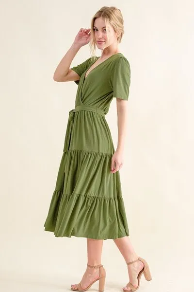 And The Why Soft Short Sleeve Tiered Midi Dress sold by Charming Charlie product image thumbnail 3