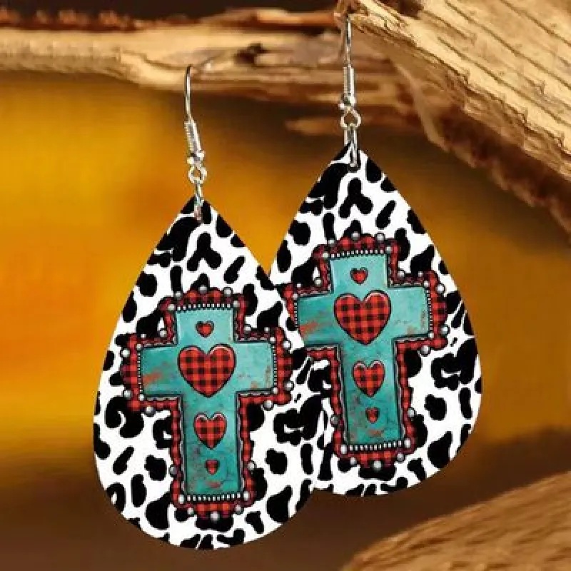 PU Leather Iron Hook Teardrop Earrings sold by Charming Charlie
