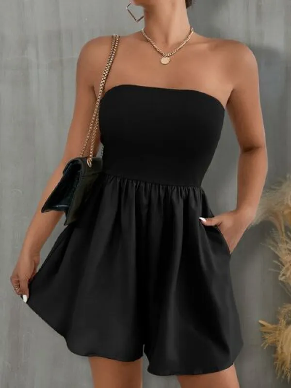 Pocketed Tube Wide Leg Romper sold by Charming Charlie