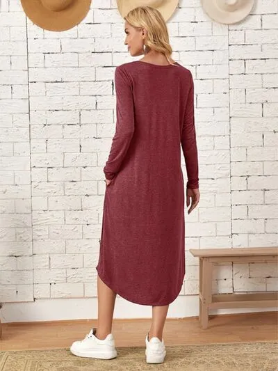 Pocketed Round Neck Long Sleeve Tee Dress sold by Charming Charlie product image thumbnail 3