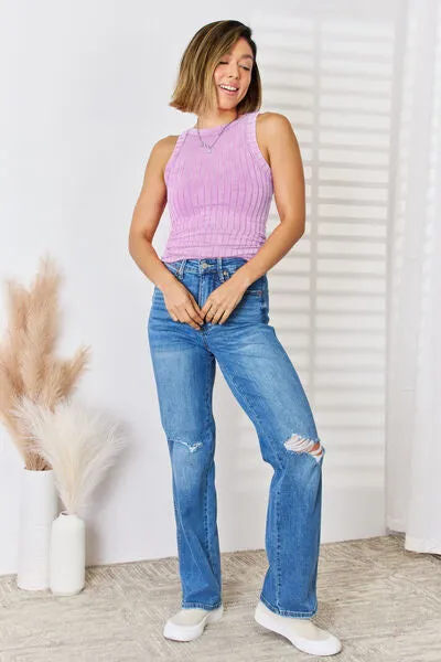 Zenana Ribbed Washed Round Neck Tank sold by Charming Charlie product image thumbnail 4