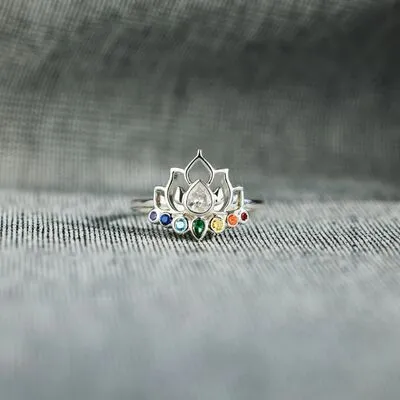 925 Sterling Silver Inlaid Zircon Lotus Shape Ring sold by Charming Charlie