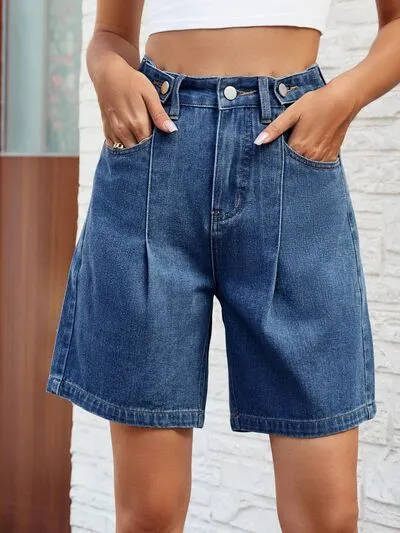 High Waist Denim Shorts with Pockets sold by Charming Charlie