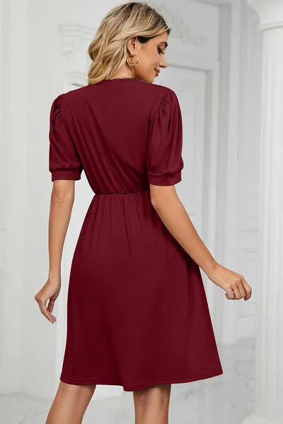 V-Neck Puff Sleeve Dress sold by Charming Charlie product image thumbnail 2