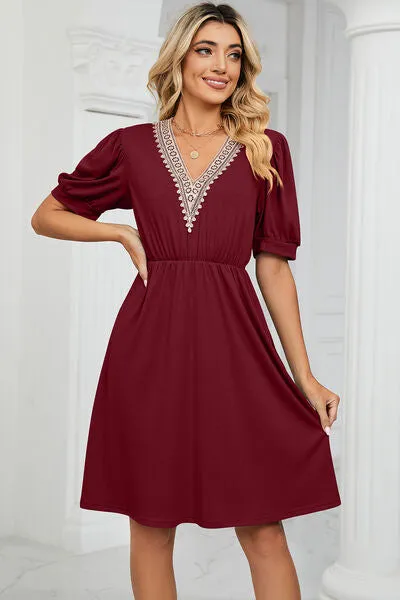 V-Neck Puff Sleeve Dress sold by Charming Charlie product image thumbnail 3