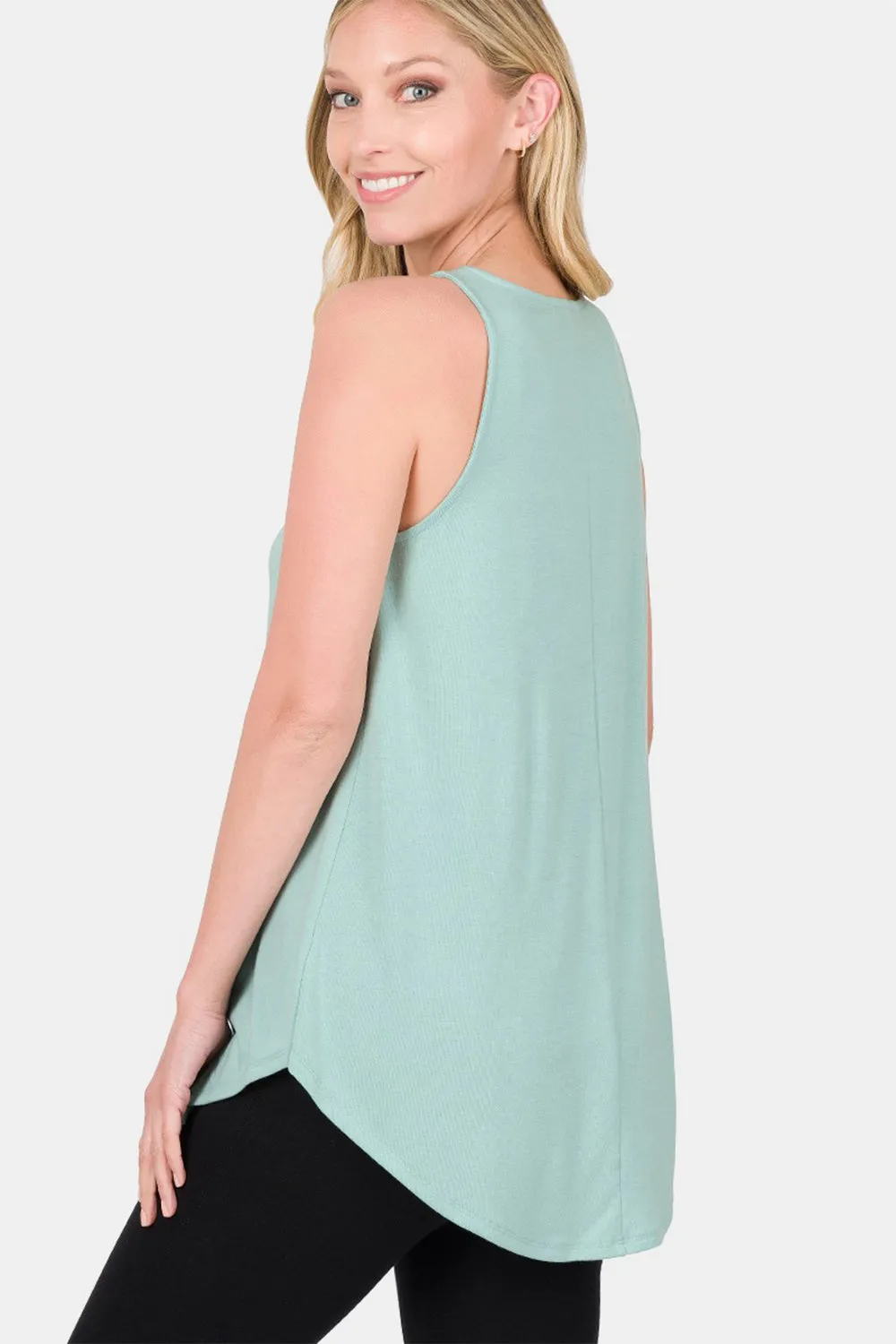 Zenana Round Neck Curved Hem Tank sold by Charming Charlie product image thumbnail 2