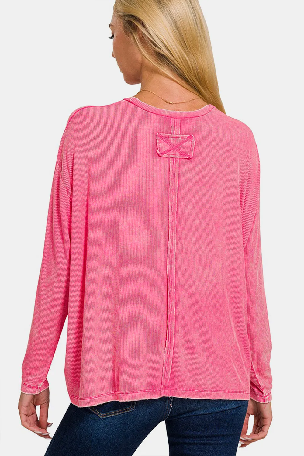 Zenana Round Neck Long Sleeve T-Shirt sold by Charming Charlie product image thumbnail 2