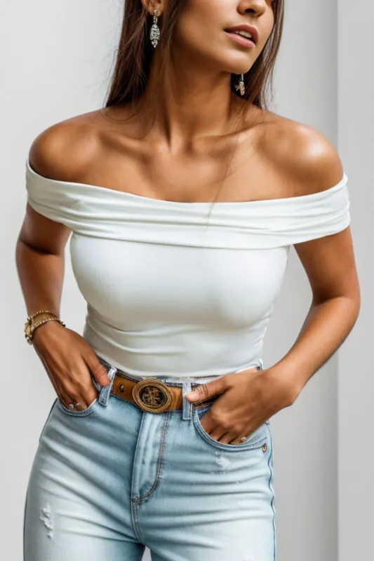 Off-Shoulder Short Sleeve Blouse sold by Charming Charlie