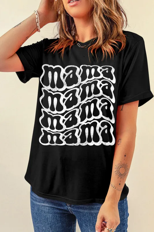 MAMA Round Neck Short Sleeve T-Shirt sold by Charming Charlie