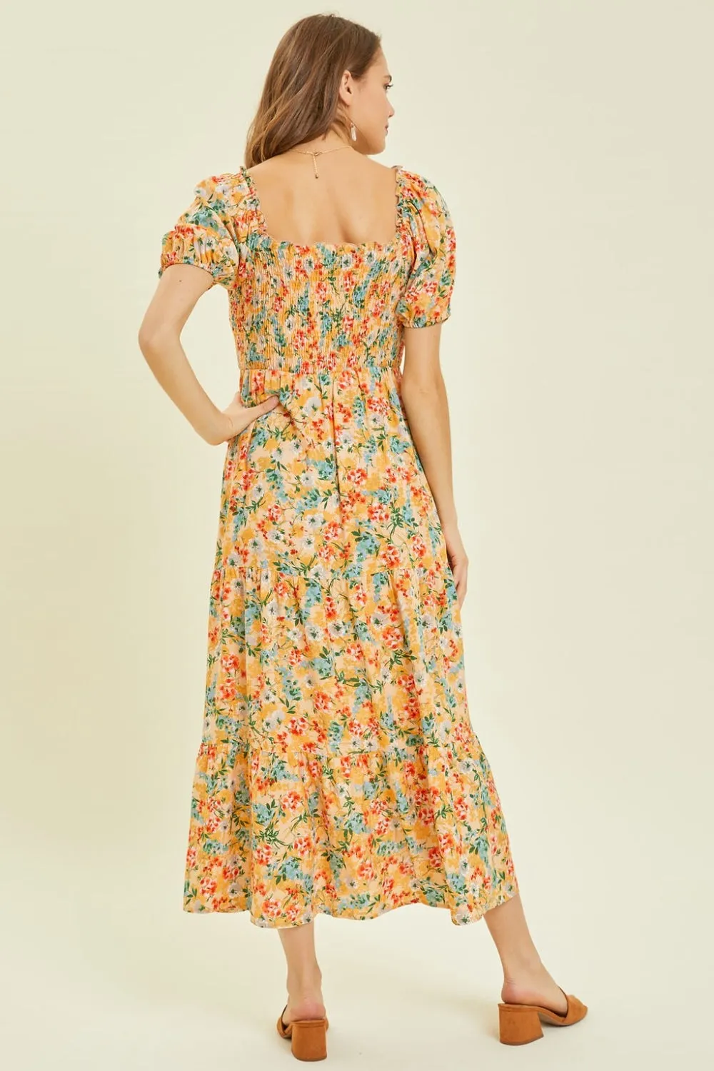 HEYSON Full Size Floral Smocked Tiered Midi Dress sold by Charming Charlie product image thumbnail 2