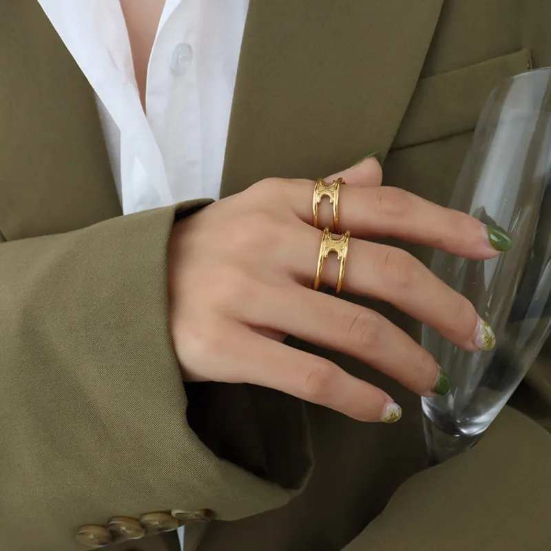 Titanium Steel Double-Layered Ring sold by Charming Charlie