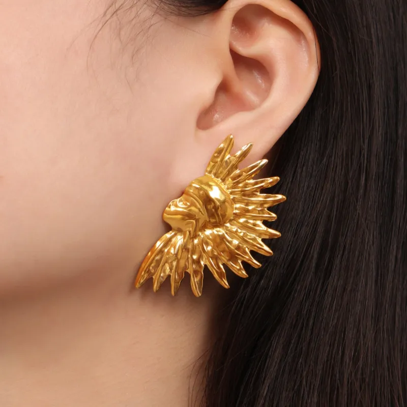 Titanium Steel Gold-Plated Earrings made by Trendsi