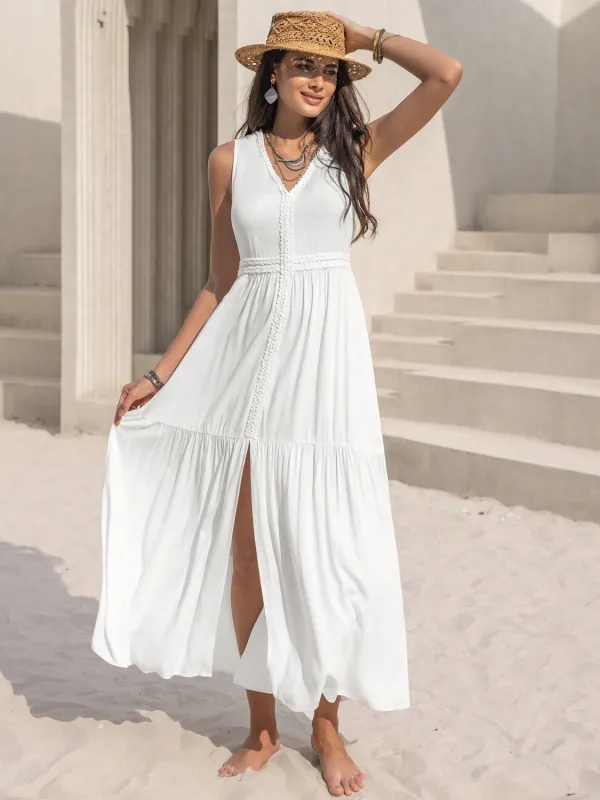 Slit V-Neck Sleeveless Dress sold by Charming Charlie