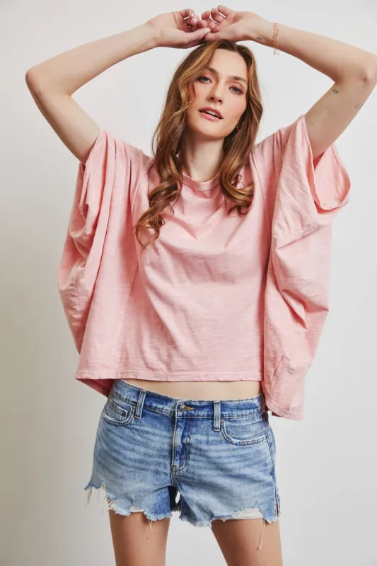 HEYSON Full Size Garment-Dyed Boat Neck Oversized Top sold by Charming Charlie