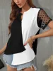 Color Block Notched Short Sleeve T-Shirt sold by Charming Charlie