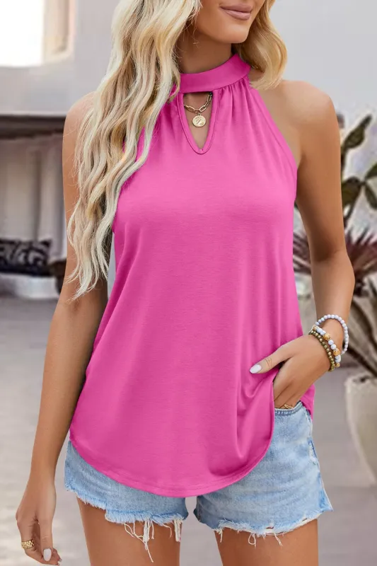 Tied Cutout Grecian Neck Tank sold by Charming Charlie