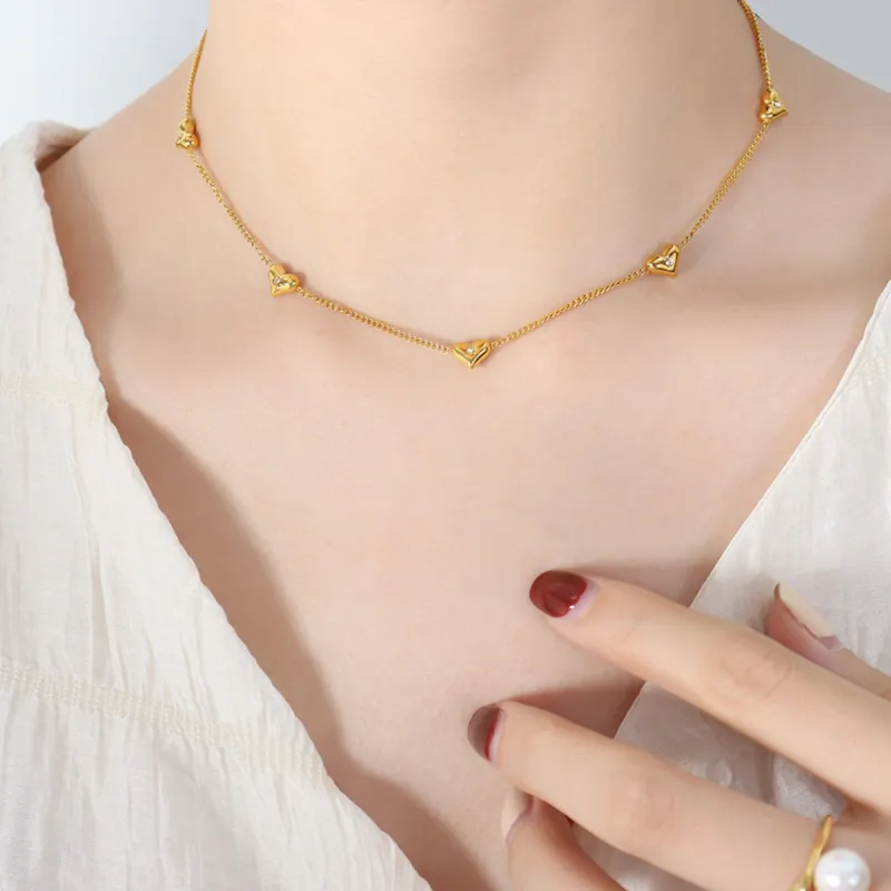 Titanium Steel Zircon Heart Necklace sold by Charming Charlie