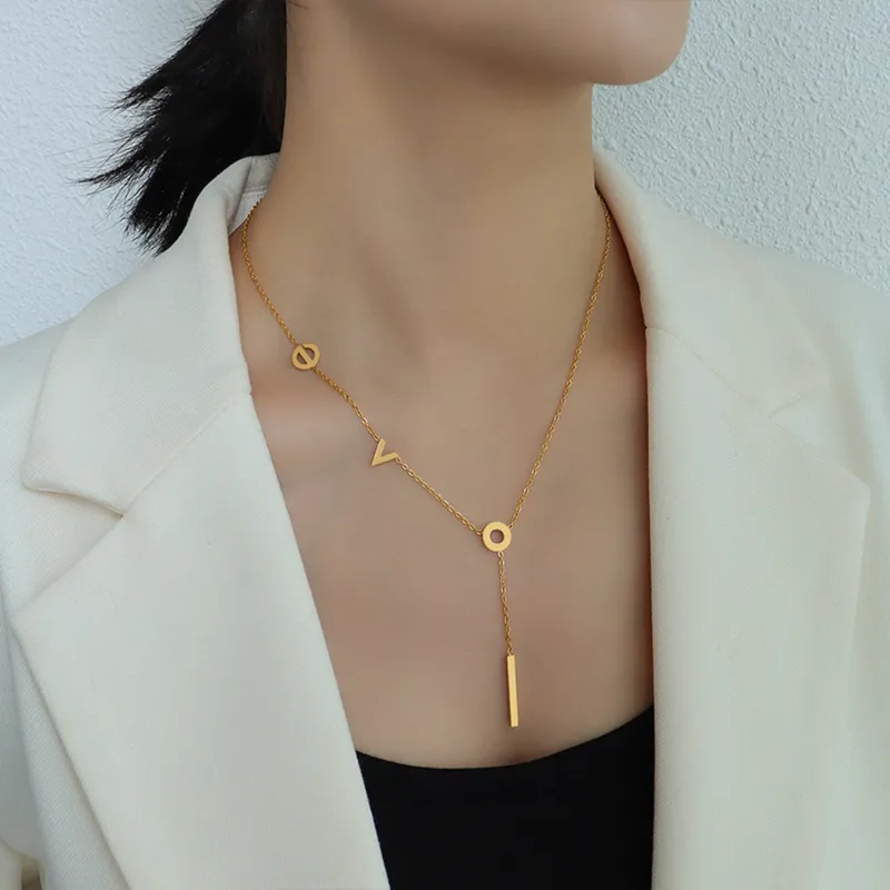 Titanium Steel Letter Necklace sold by Charming Charlie