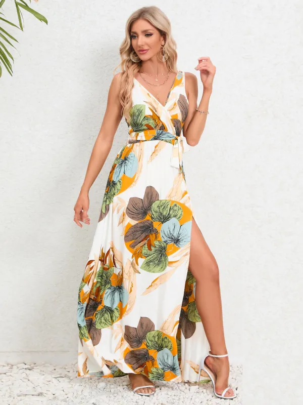 Slit Tied Printed Surplice Dress sold by Charming Charlie