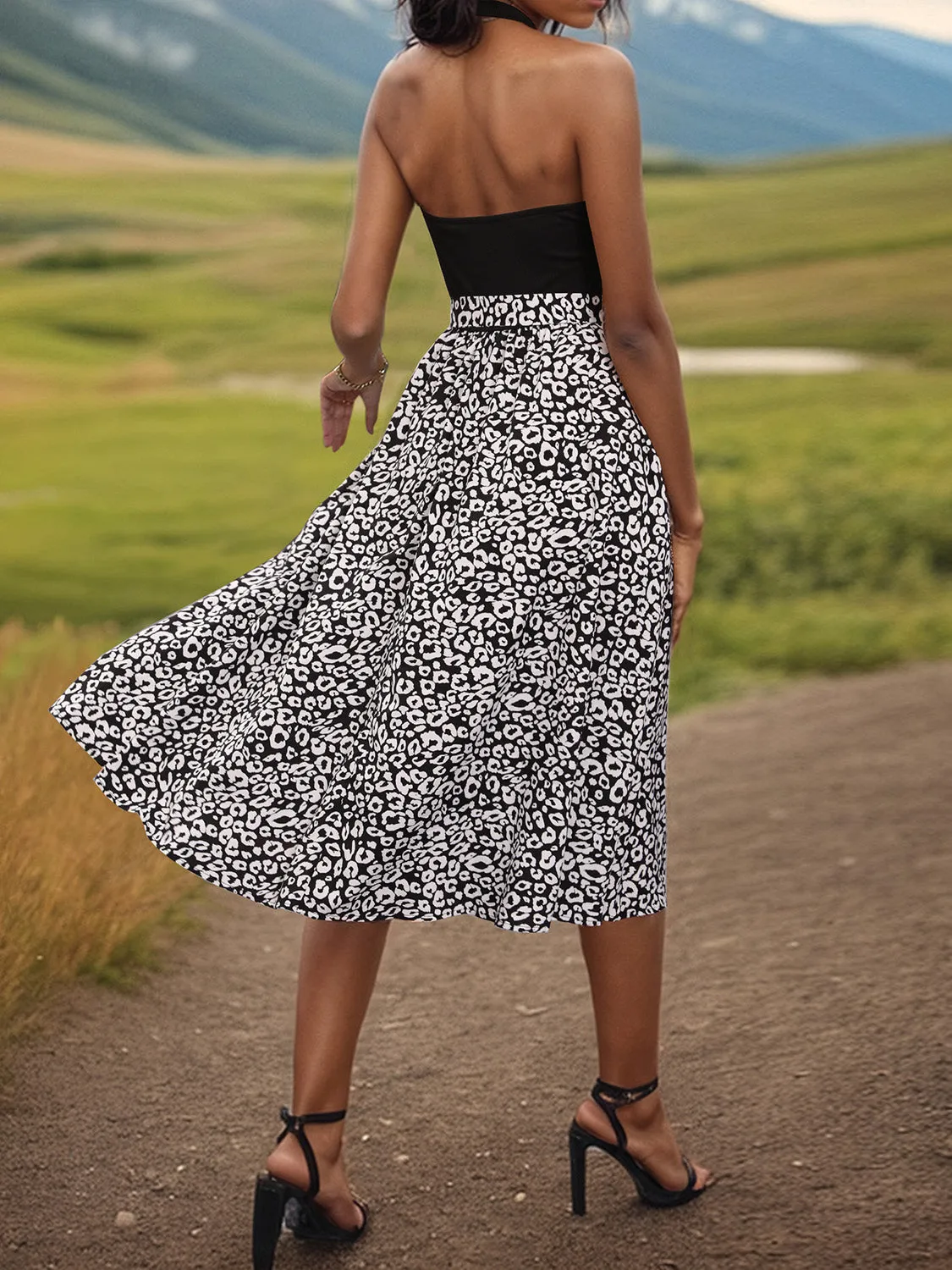 Leopard Halter Neck Midi Dress sold by Charming Charlie product image thumbnail 2