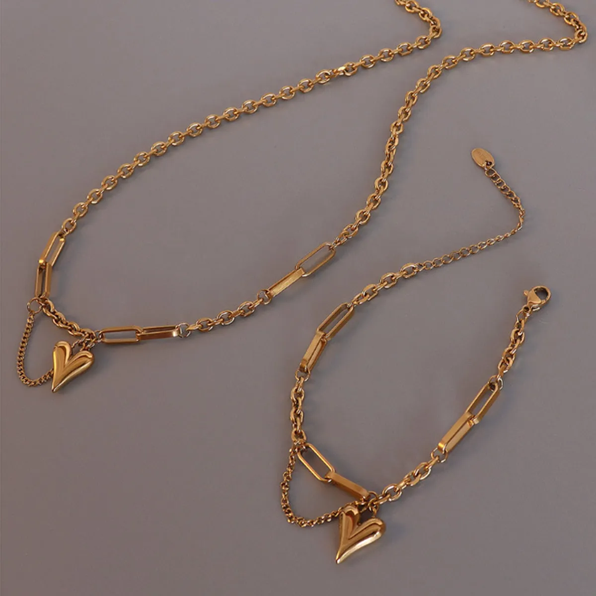 Titanium Steel Heart Pendant Necklace sold by Charming Charlie product image thumbnail 2