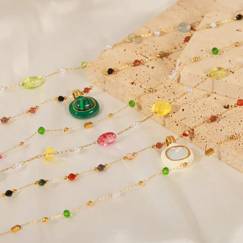 Titanium Steel Gold-plated Bead Necklace sold by Charming Charlie