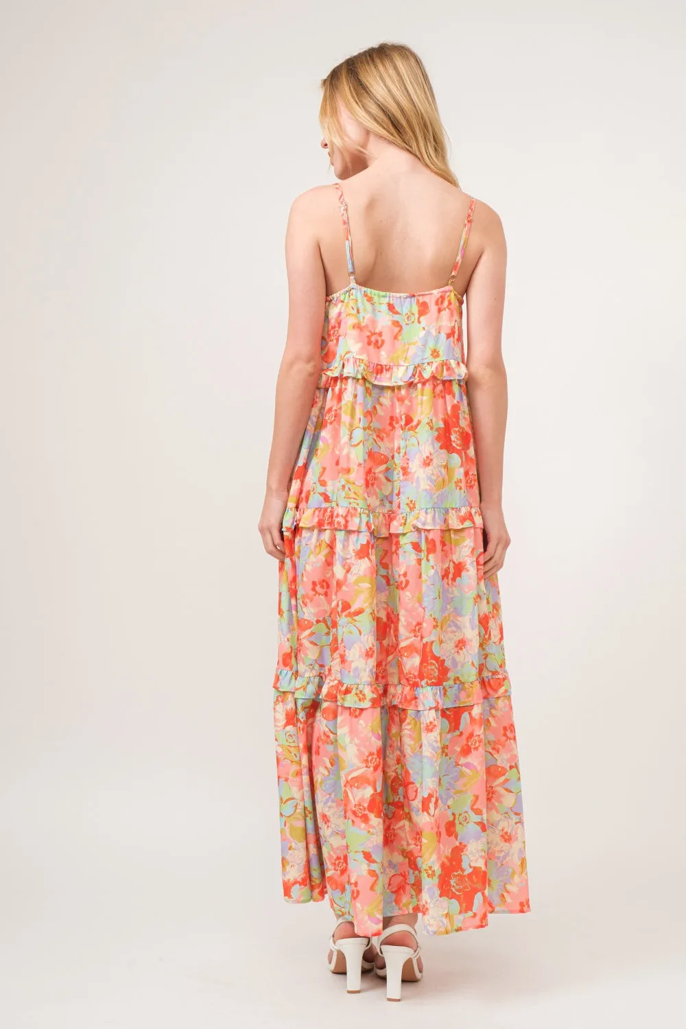 And The Why Floral Ruffled Tiered Maxi Cami Dress sold by Charming Charlie product image thumbnail 2