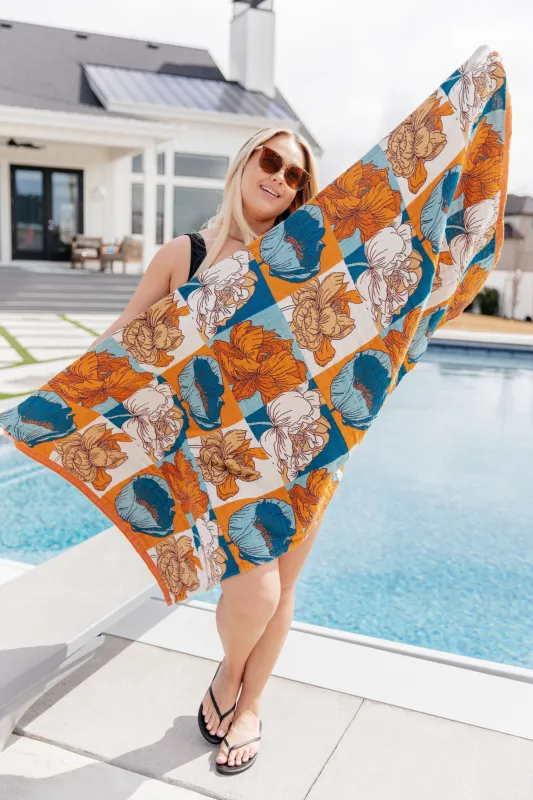 Luxury Beach Towel in Block Floral sold by Charming Charlie