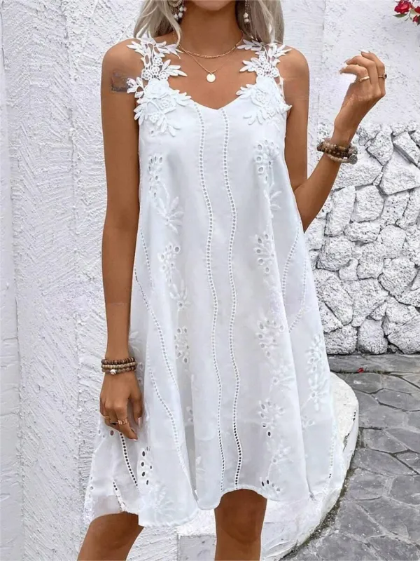 Lace Detail V-Neck Mini Dress sold by Charming Charlie