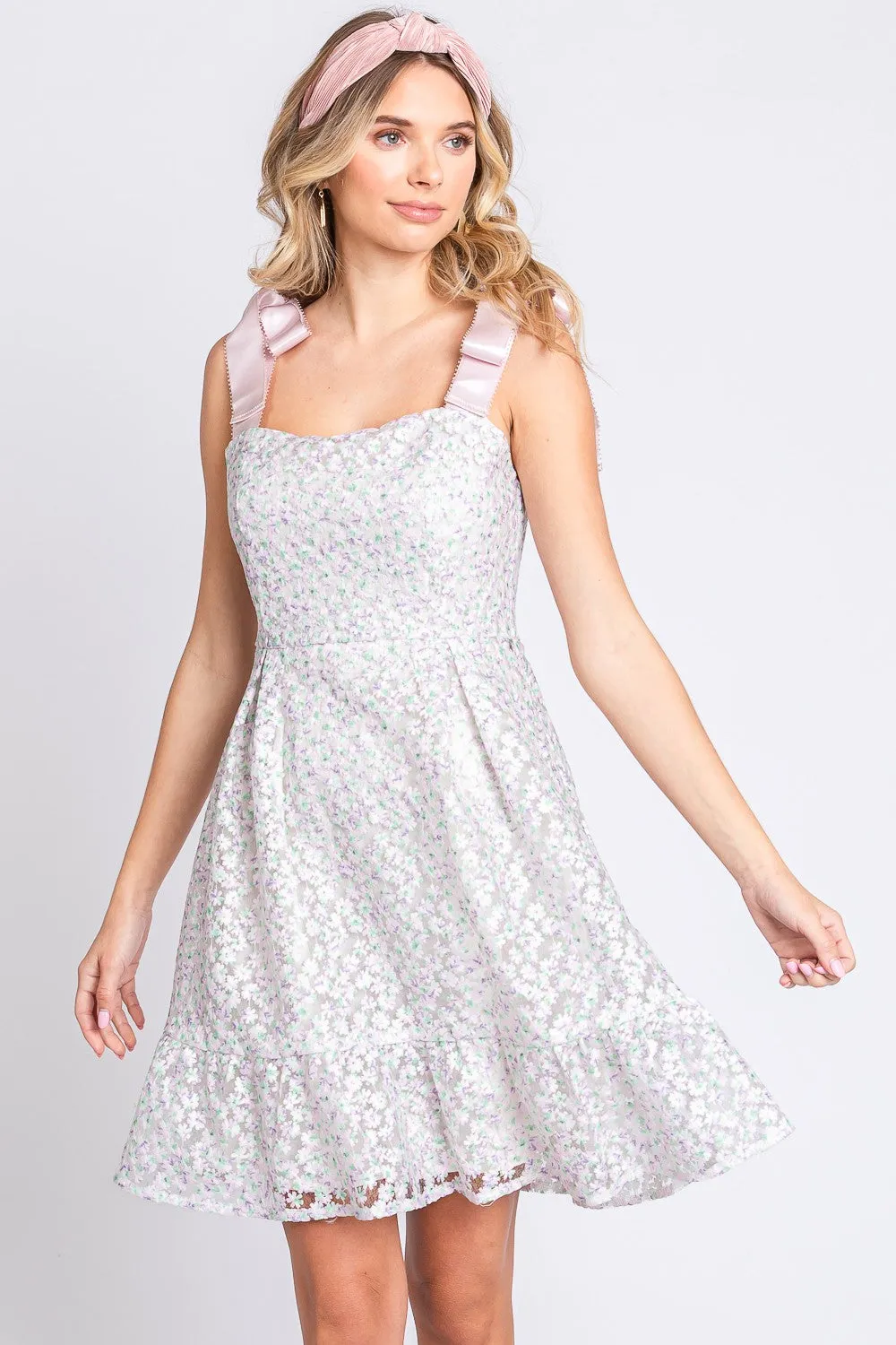 GeeGee Mesh Floral Embroidered Sleeveless Dress sold by Charming Charlie product image thumbnail 3