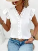 Ruffled V-Neck Cap Sleeve Blouse sold by Charming Charlie