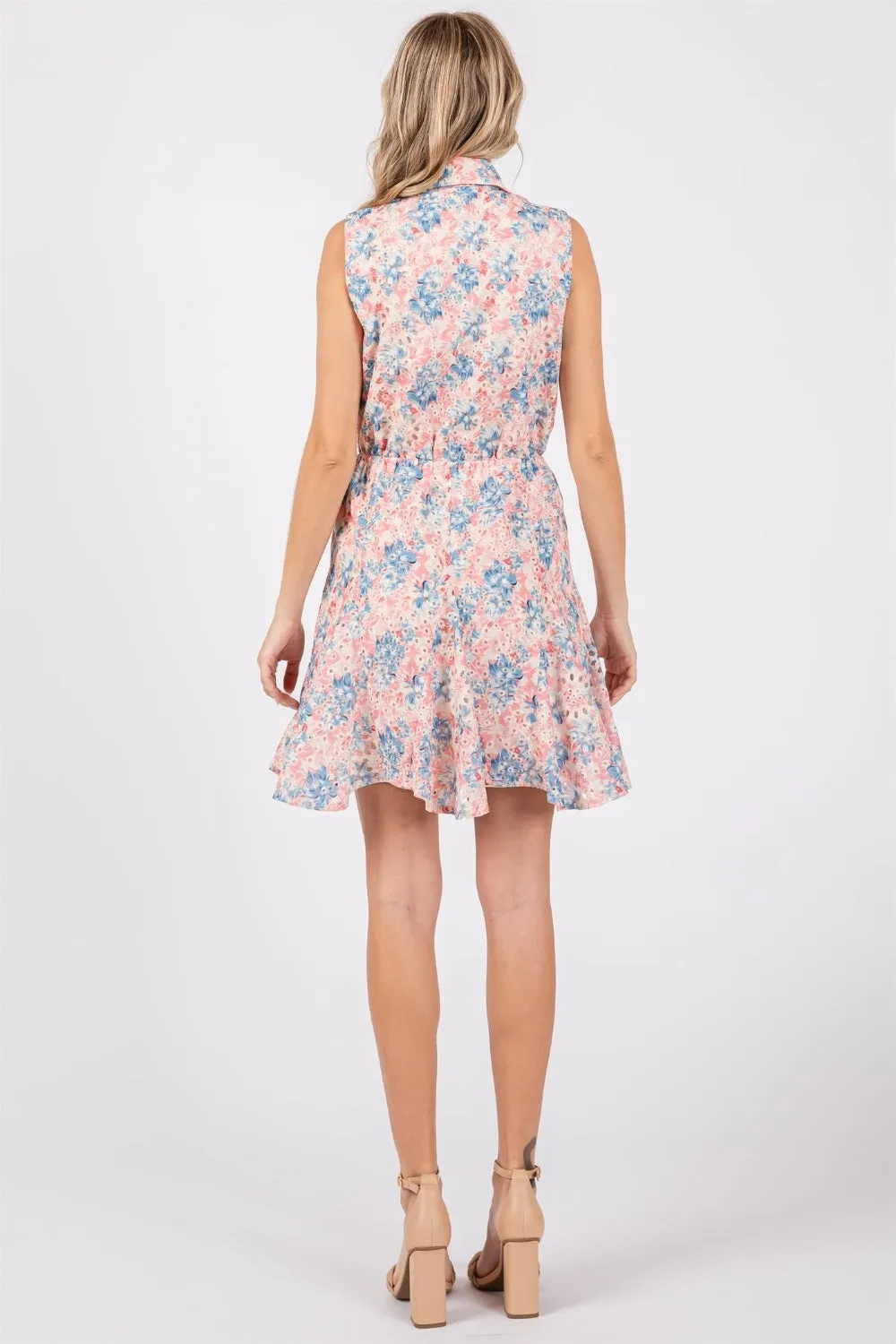 GeeGee Full Size Floral Eyelet Sleeveless Mini Dress sold by Charming Charlie product image thumbnail 5