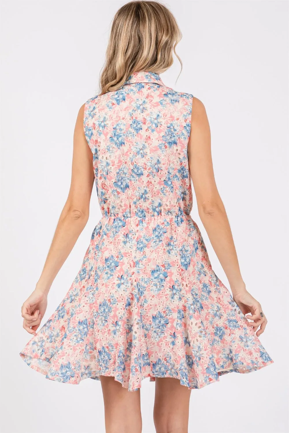 GeeGee Full Size Floral Eyelet Sleeveless Mini Dress sold by Charming Charlie product image thumbnail 2