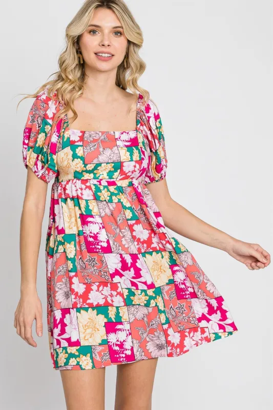 GeeGee Floral Ruff Sleeve Mini Dress sold by Charming Charlie