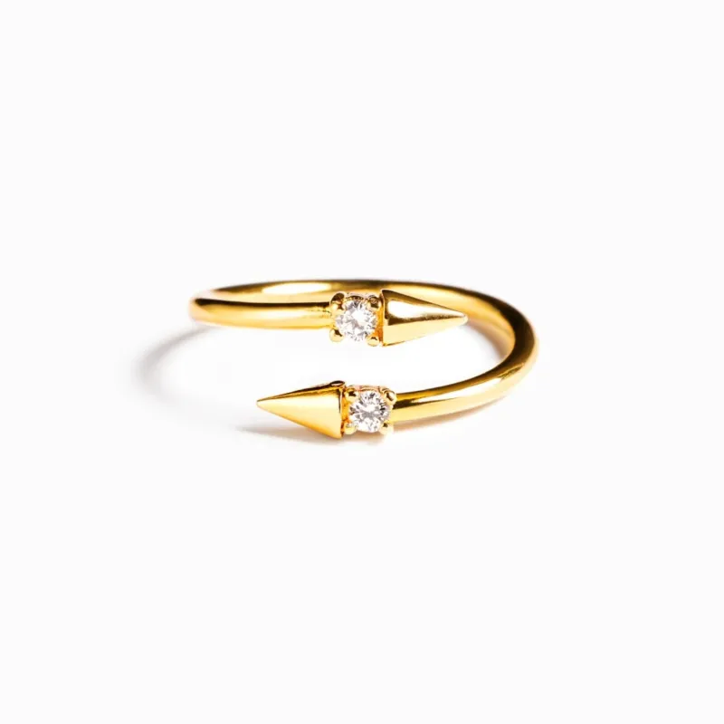 925 Sterling Silver Inlaid Zircon Bypass Ring sold by Charming Charlie
