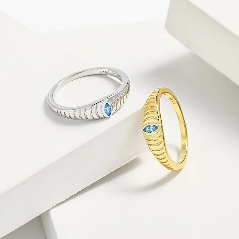 925 Sterling Silver Inlaid Zircon Ring sold by Charming Charlie