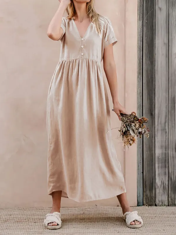 V-Neck Short Sleeve Midi Dress sold by Charming Charlie