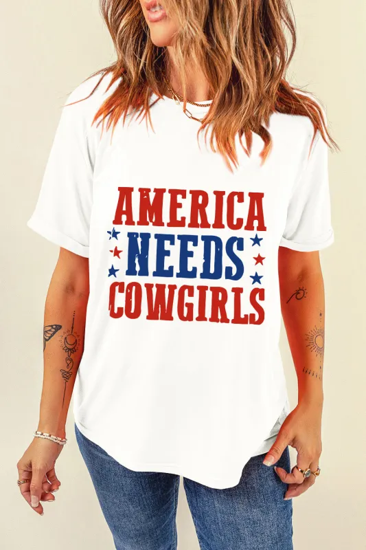 Letter Graphic Round Neck Short Sleeve T-Shirt sold by Charming Charlie