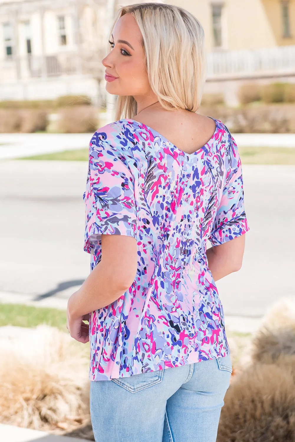 Printed V-Neck Short Sleeve T-Shirt sold by Charming Charlie product image thumbnail 4