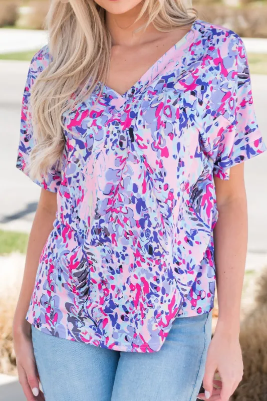 Printed V-Neck Short Sleeve T-Shirt sold by Charming Charlie