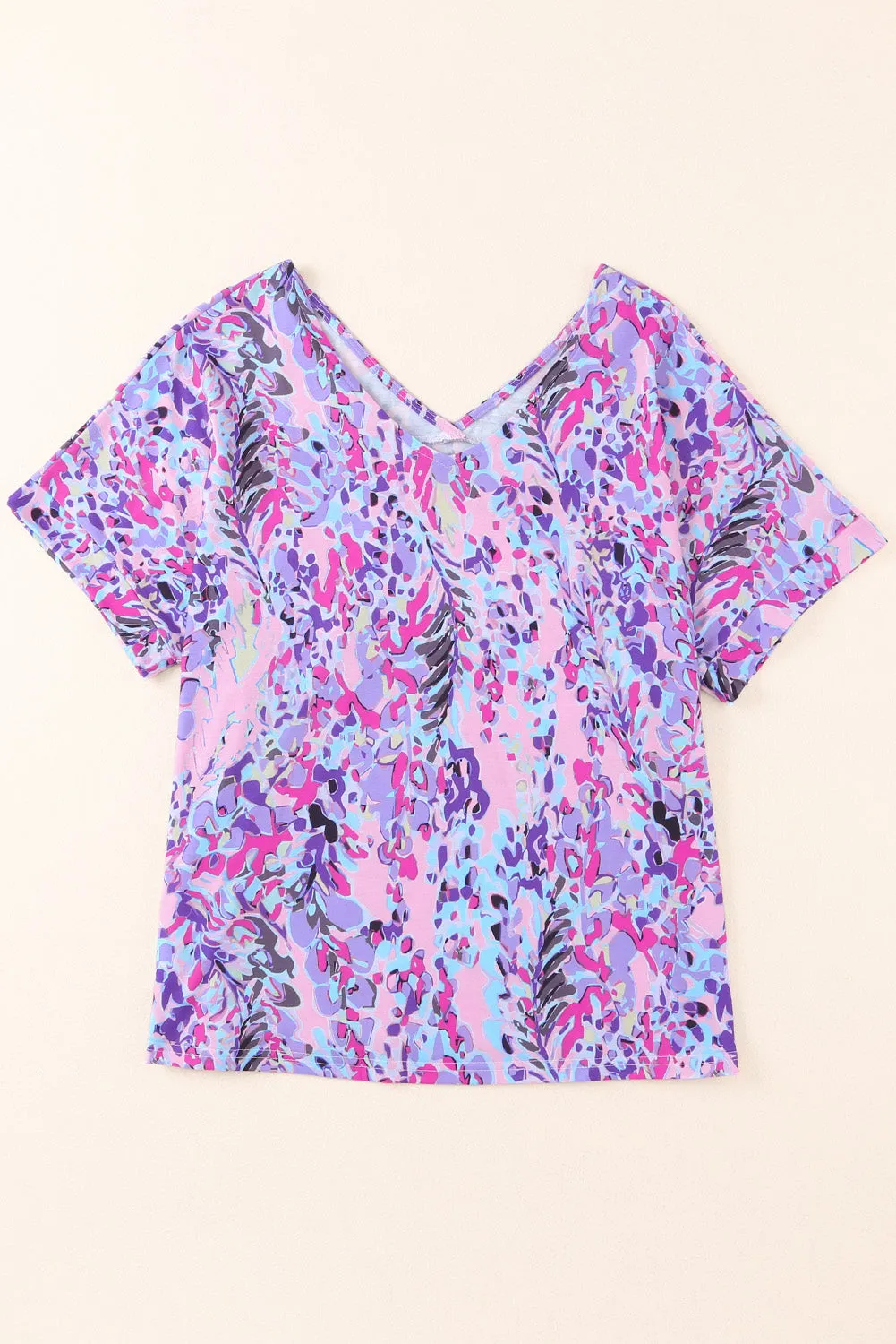 Printed V-Neck Short Sleeve T-Shirt sold by Charming Charlie product image thumbnail 5