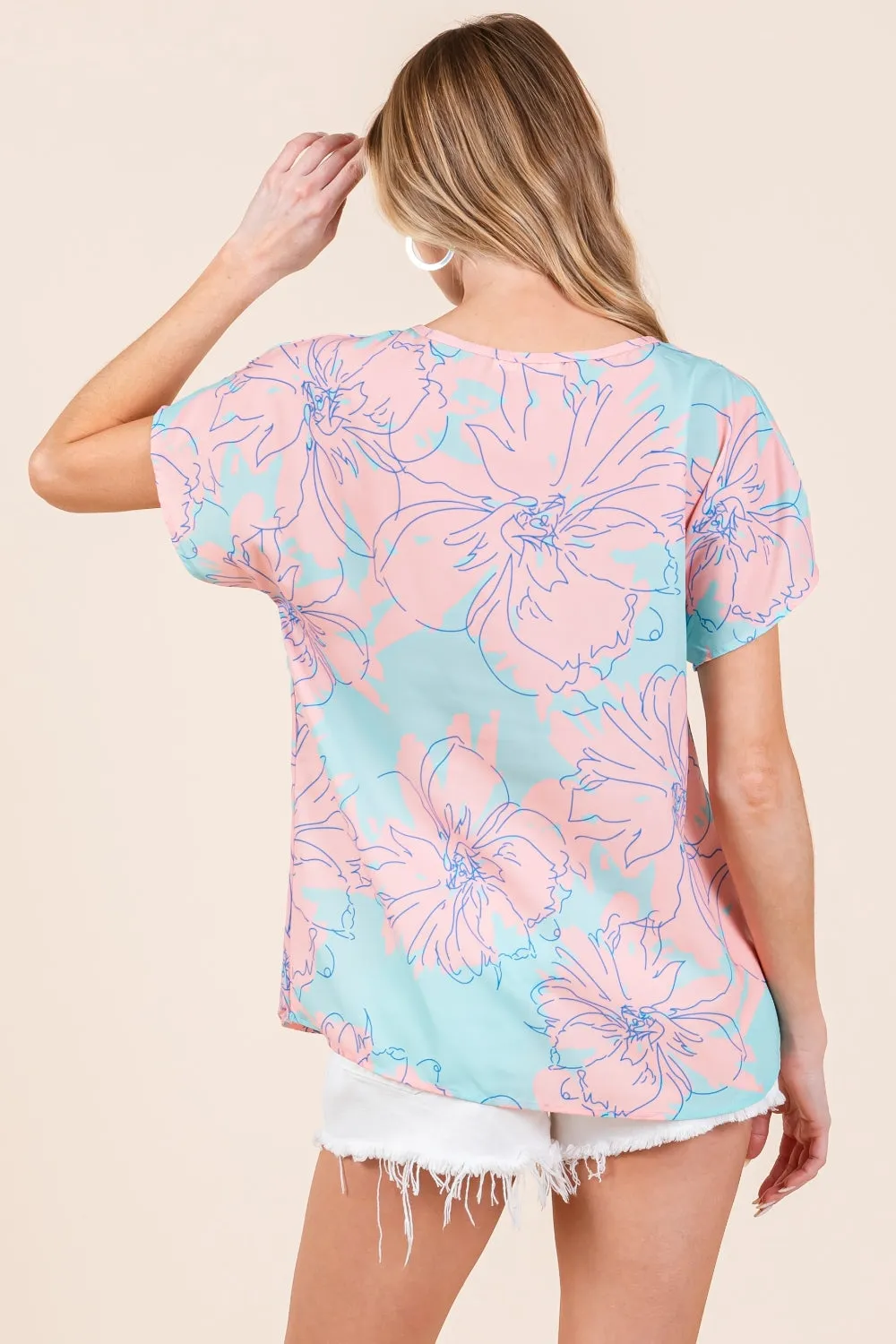 BOMBOM Floral Short Sleeve T-Shirt sold by Charming Charlie product image thumbnail 2